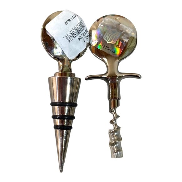 San Francisco 49ers Wine Bottle Stopper & Corkscrew Set Tailgating NFL Team Logo - Picture 4 of 5